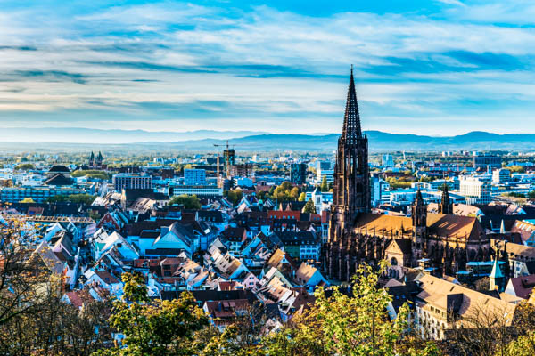 Blick auf Freiburg und Freiburger Münster