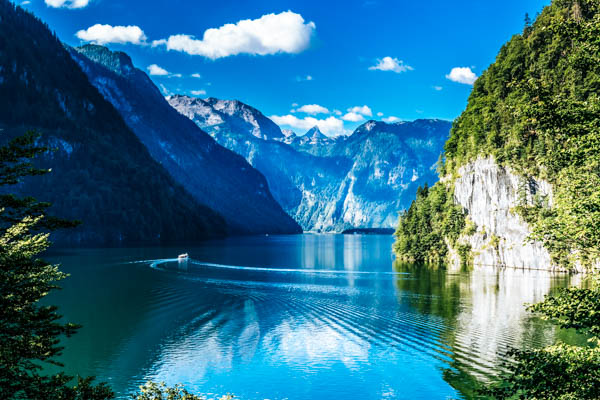 Blick auf den Königssee mit Watzmann im Hintergrund