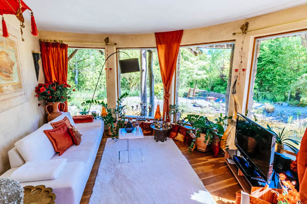 Wohnzimmer in der Luxus-Villa Wörthsee