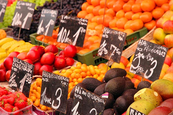 Obst und Gemüse auf dem Wiener Naschmarkt