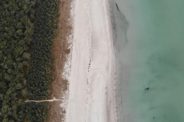 Luftbild vom Strand Schaabe auf Rügen