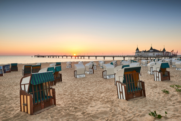 Sonnenaufgang am Strand in Ahlbeck